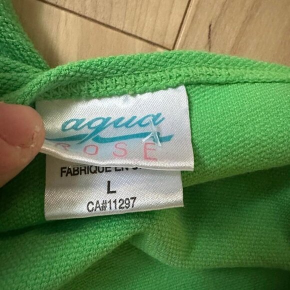 Vintage Aqua Rose Green Stretch Halter Tankini Top – Y2K Argyle Pink White – L - Picture 5 of 7